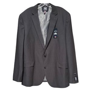 Savile Row Co. Strand Grey Solid Two Button Suit Jacket